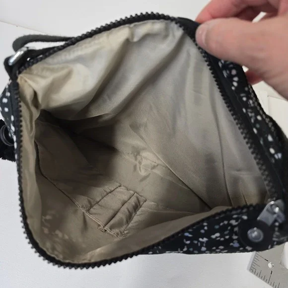 NWT Kipling Crossbody Bag‎ Black Multi Color Dot Print Adjustable Strap Monkey - Picture 2 of 5